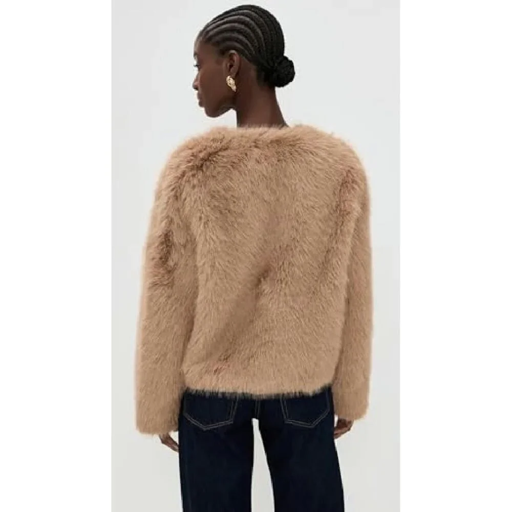 Size 14 Heavyweight Faux Fur Jacket with Welt Pockets